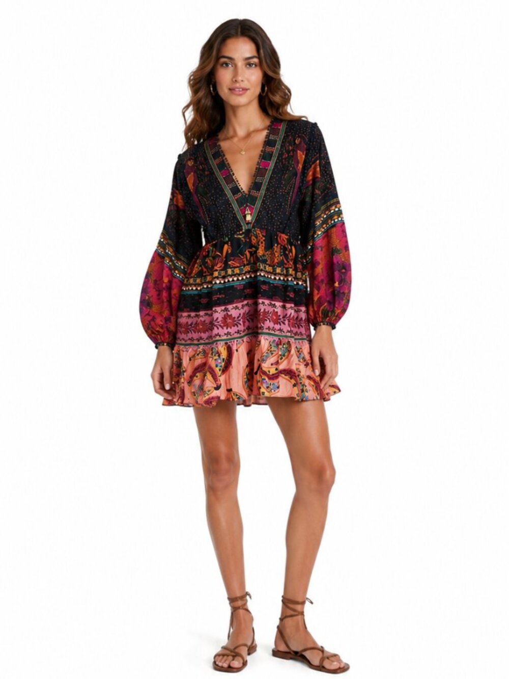 FARM Rio Mixed Patchwork Mini Dress - Picture 2 of 7